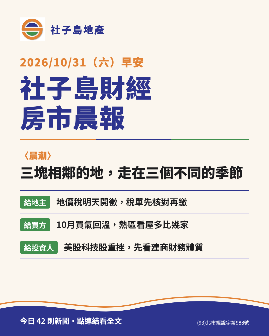 2026/10/31 (六) 晨報封面